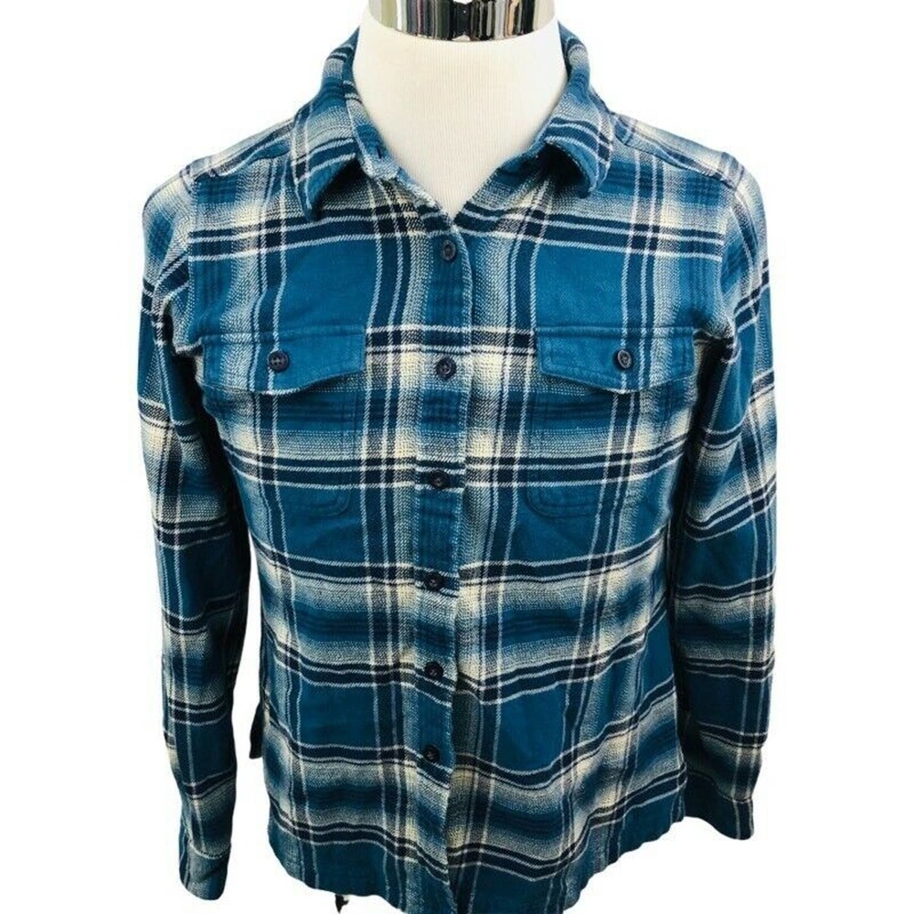 Patagonia Womens Shirt Blue Plaid Long Sleeve 10